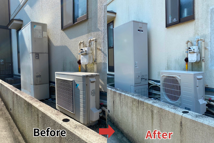 愛知県知多市　K様。三菱エコキュートに交換しました。